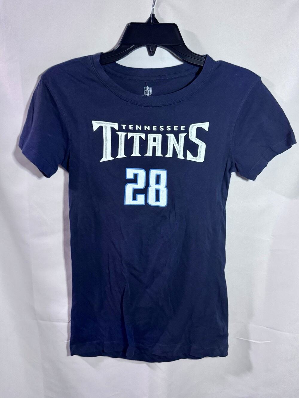 Tennessee Titans GIrls Short Sleeve Shirt Baby Tee NFL Sz Large